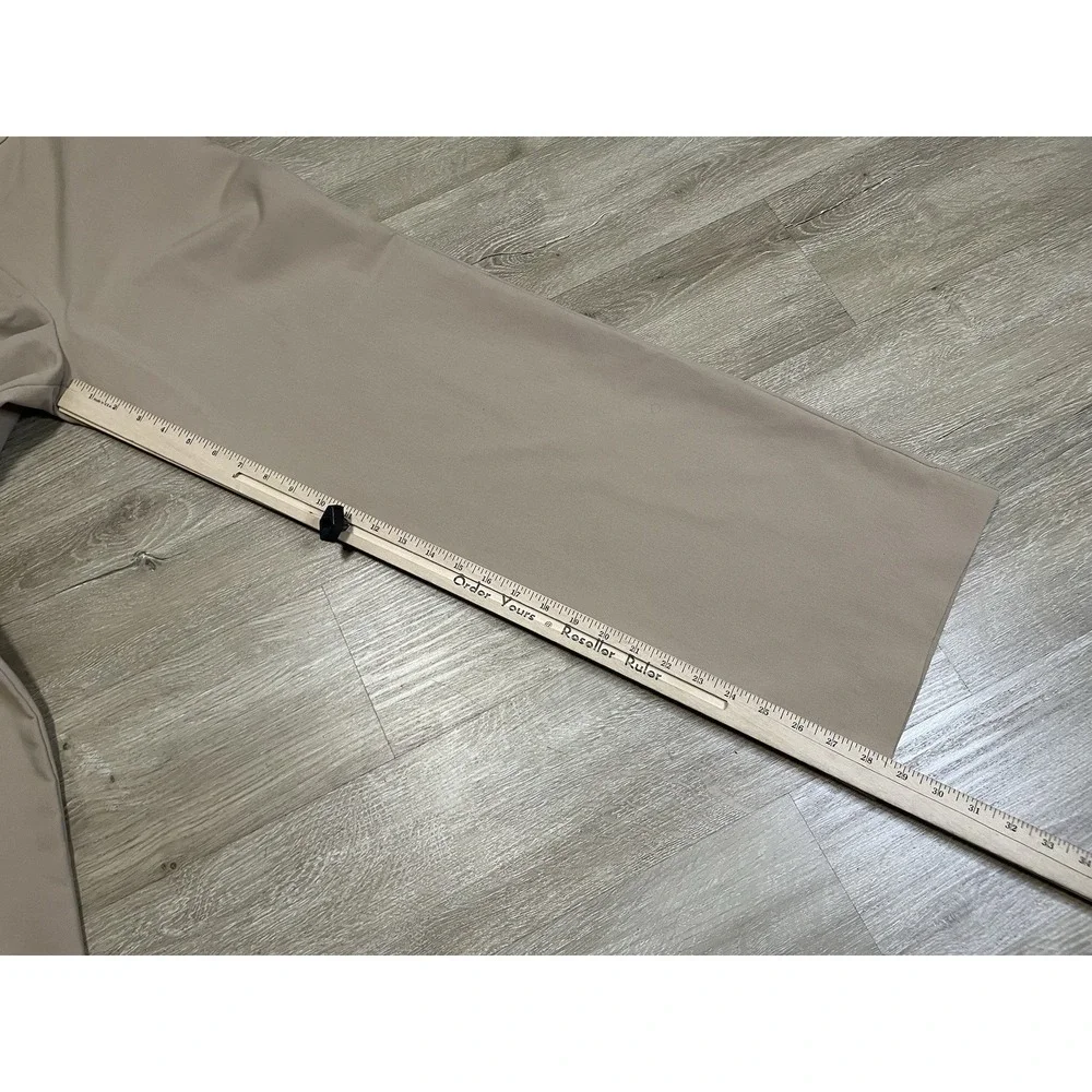 Zara High Waisted Wide Leg Dress Pants Womens Sz S Beige Tan Flat Front Career - Picture 6 of 8